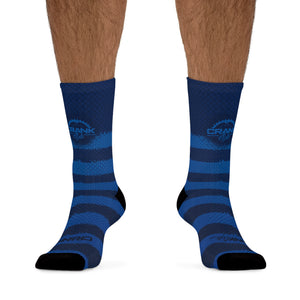 Unisex Blue Stripe Carbon 3/4 MTB Socks