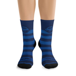 Unisex Blue Stripe Carbon 3/4 MTB Socks