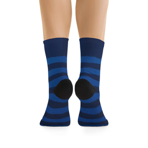 Unisex Blue Stripe Carbon 3/4 MTB Socks