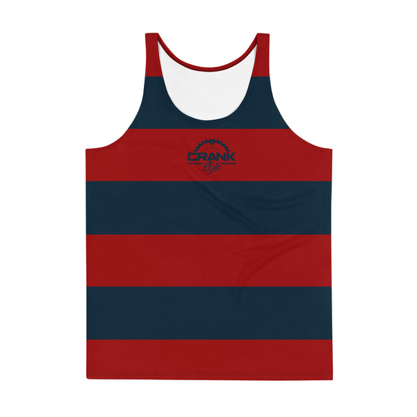 Men's Classic Navy Blue & Red Striped Tank Top