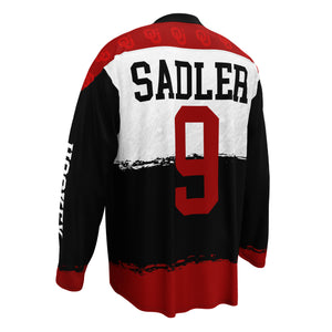 Crank Style's Recycled Logan OU hockey fan jersey