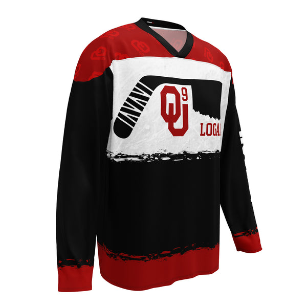 Crank Style's Recycled Logan OU hockey fan jersey