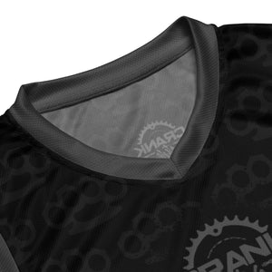 Gear up for your summer mountain biking adventures with Crank Style's Unisex Sleeveless UPF50+ MTB Jersey, featuring a fierce black &amp; grey brass knuckle design. Built to enhance your performance while keeping you cool and dry, this jersey is perfect for those who demand both style and functionality. Crafted from 100% recycled polyester fabric, this eco-friendly jersey is ready to tackle the roughest trails and turn heads on the street.