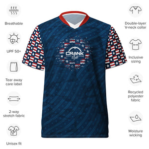 Unisex America Star UPF50+ V-Neck MTB Jersey