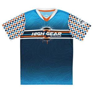 Unisex High Gear Team Mountain Bike UPF50+ V-Neck Jersey