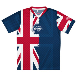 UK Union Jack MTB Jersey – UPF50+ Performance & Style

Ride with pride in the UK Union Jack MTB Jersey from CrankStyle.com. Made from 100% recycled polyester, this lightweight, breathable jersey offers UPF50+ protection, moisture-wicking technology, and a premium V-neck design. Perfect for mountain bikers across the UK, from Snowdonia to the South Downs. Shop now and hit the trails in style!