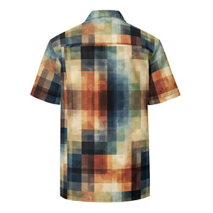 Unisex UPF50+ Forest Camo Plaid Short Sleeve Button Down  Upgrade your style with Crank Style's Unisex UPF50+ Forest Camo Plaid Short Sleeve Button Down. Made from 65% recycled polyester and 35% polyester, this lightweight, breathable shirt (2.95 oz/yd² or 100 g/m²) offers a regular fit and moisture-wicking comfort. With UPF50+ protection, stay cool and covered in any season. Crafted for quality and sustainability, it's the perfect blend of style and practicality.