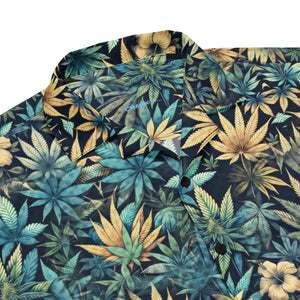 Unisex Canna-Hawaiian Short Sleeve UPF50+ Button-Down Shirt