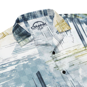 Men's Grungy Paint Short Sleeve UPF50+ Button Down Shirt