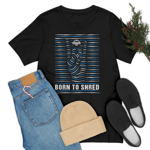 Unisex Born to Shred Blue & White Jersey Short Sleeve Tee