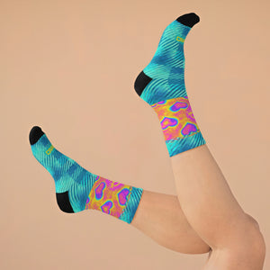 Unisex HEAT MAP HEARTS 3/4 MTB Socks