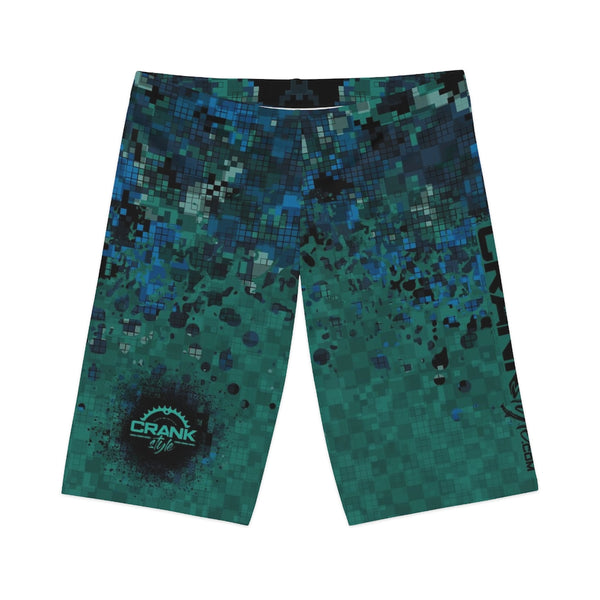 Women's Digital Teal Checker Bike Shorts