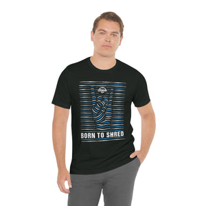 Unisex Born to Shred Blue & White Jersey Short Sleeve Tee