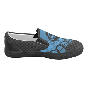 Blue Tire Check Casual Slip-Ons