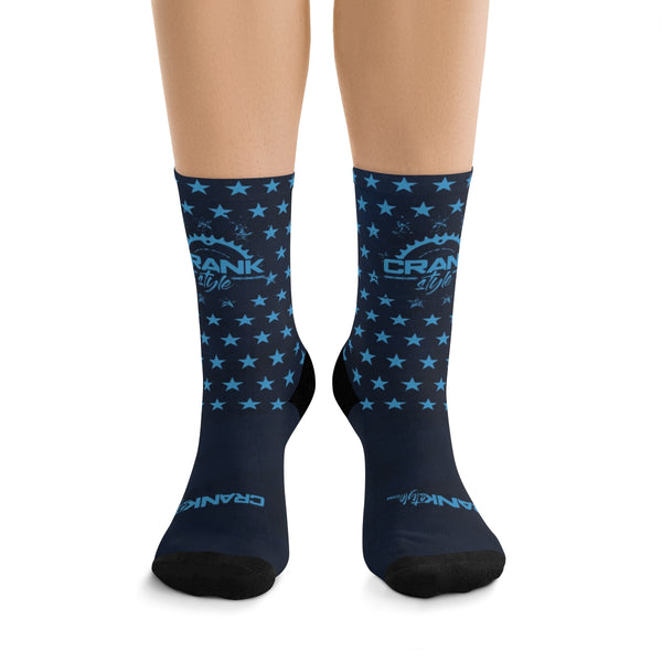 Unisex Blue Stars 3/4 MTB Socks