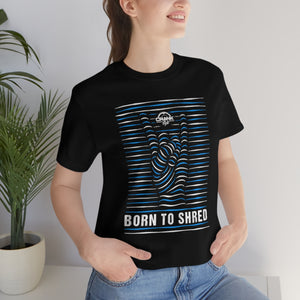 Unisex Born to Shred Blue & White Jersey Short Sleeve Tee